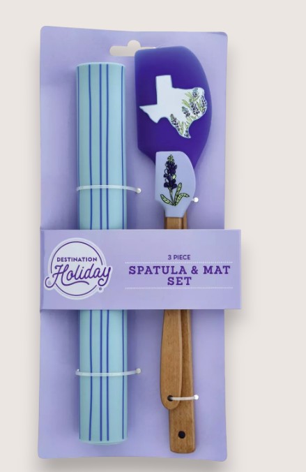 H-E-B Destination Holiday Bluebonnet Spatulas & Mat Set